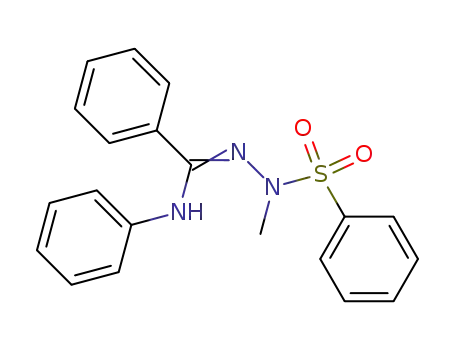 Molecular Structure of 90959-31-2 (Benzenecarboximidic acid, N-phenyl-,
2-methyl-2-(phenylsulfonyl)hydrazide)