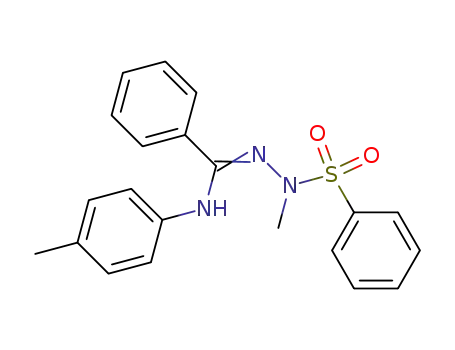 Molecular Structure of 90959-32-3 (Benzenecarboximidic acid, N-(4-methylphenyl)-,
2-methyl-2-(phenylsulfonyl)hydrazide)