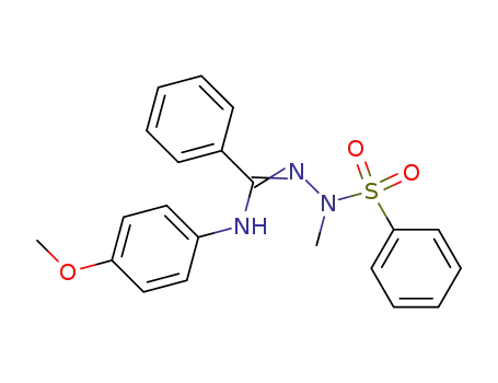 Molecular Structure of 90959-33-4 (Benzenecarboximidic acid, N-(4-methoxyphenyl)-,
2-methyl-2-(phenylsulfonyl)hydrazide)