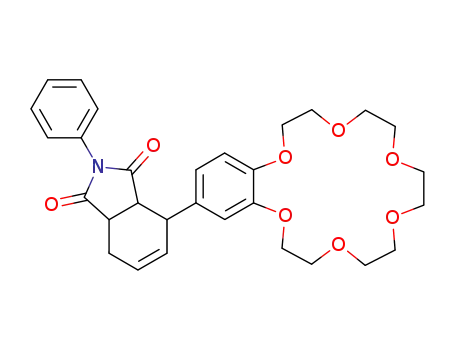 4-(6,7,9,10,12,13,15,16,18,19-Decahydro-5,8,11,14,17,20-hexaoxa-benzocyclooctadecen-2-yl)-2-phenyl-3a,4,7,7a-tetrahydro-isoindole-1,3-dione