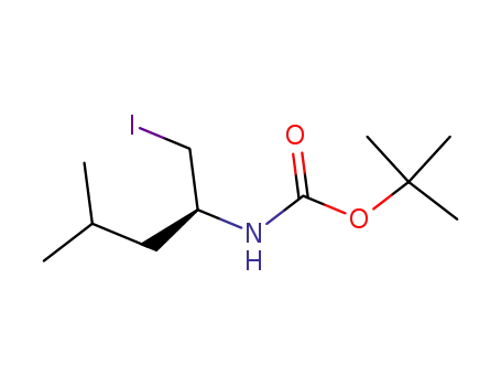 Molecular Structure of 161529-19-7 (Carbamic acid, [(1S)-1-(iodomethyl)-3-methylbutyl]-, 1,1-dimethylethyl
ester)