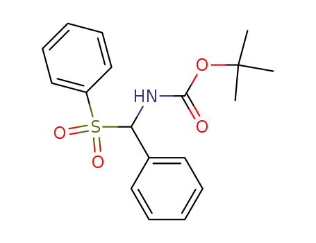 Molecular Structure of 155396-71-7 (Carbamic acid, [phenyl(phenylsulfonyl)methyl]-, 1,1-dimethylethyl ester)