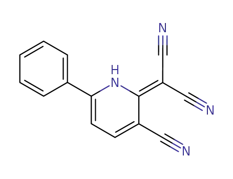Molecular Structure of 110954-03-5 (Propanedinitrile, (3-cyano-6-phenyl-2(1H)-pyridinylidene)-)