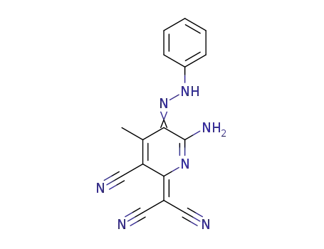 2-amino-5-cyano-6-dicyanomethino-4-methyl-3-phenylhydrazo-pyridine