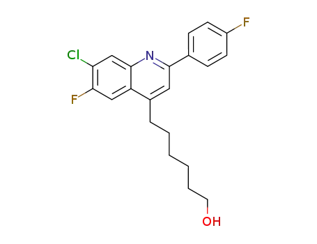 6-[7-chloro-6-fluoro-2-(4-fluorophenyl)quinolin-4-yl]hexan-1-ol