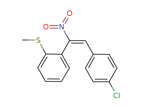 Molecular Structure of 728895-74-7 (Benzene, 1-[(1E)-2-(4-chlorophenyl)-1-nitroethenyl]-2-(methylthio)-)