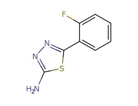 Molecular Structure of 59565-51-4 (5-(2-Fluoro-phenyl)-[1,3,4]thiadiazol-2-ylamine)