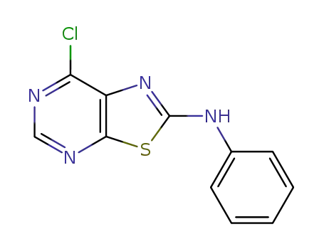 Molecular Structure of 871266-78-3 ((7-CHLOROTHIAZOLO[5,4-D]PYRIMIDIN-2-YL)PHENYLAMINE)