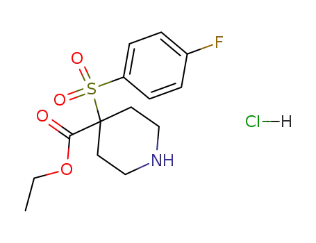 ethyl 4-[(4-fluorophenyl)sulfonyl]piperidine-4-carboxylate hydrochloride