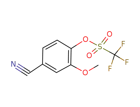 Molecular Structure of 652997-57-4 (Methanesulfonic acid, trifluoro-, 4-cyano-2-methoxyphenyl ester)