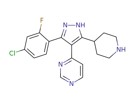 4-[3-(4-chlorophenyl)-4-pyrimidin-4-yl-1H-pyrazol-5-yl]cyclohexanone