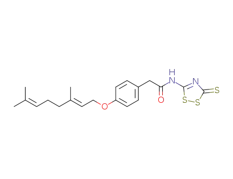 2-{4-[(3,7-Dimethyl-2,6-octadienyl)oxy]phenyl}-N-(3-thioxo-3H-1,2,4-dithiazol-5-yl) acetoamide