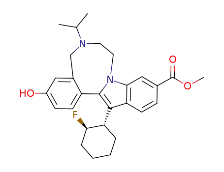 methyl 14-[(1R*,2S*)-2-fluoro-cyclohexyl]-3-hydroxy-6-isopropyl-5,6,7,8-tetrahydro-indolo[2,1-a][2,5]benzodiazocine-11-carboxylate
