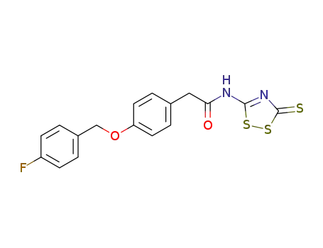 2-{4-[(4-Fluorobenzyl)oxy]phenyl}-N-(3-thioxo-3H-1,2,4-dithiazol-5-yl)acetoamide