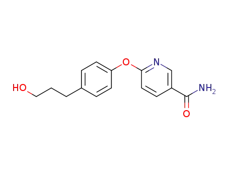 Molecular Structure of 676493-92-8 (3-Pyridinecarboxamide, 6-[4-(3-hydroxypropyl)phenoxy]-)