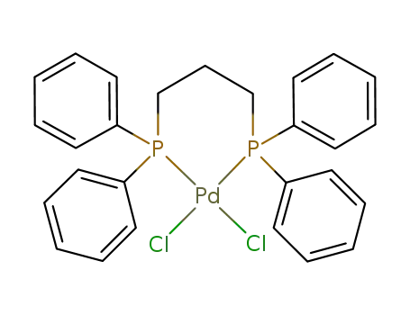 Molecular Structure of 59831-02-6 (DICHLORO[1,3-BIS(DIPHENYLPHOSPHINO)PROPANE]PALLADIUM(II))