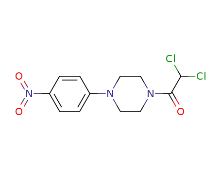 Molecular Structure of 77367-94-3 (Piperazine, 1-(dichloroacetyl)-4-(4-nitrophenyl)-)