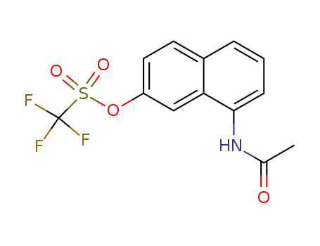 Molecular Structure of 168901-50-6 (Methanesulfonic acid, trifluoro-, 8-(acetylamino)-2-naphthalenyl ester)