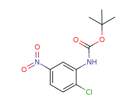 Molecular Structure of 879614-90-1 (Carbamic acid, (2-chloro-5-nitrophenyl)-, 1,1-dimethylethyl ester)
