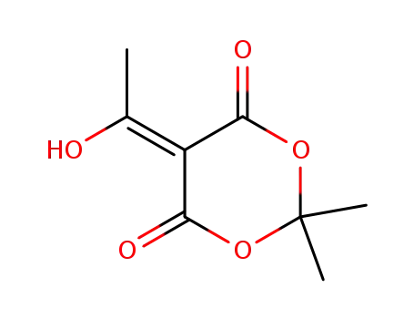 Molecular Structure of 85920-63-4 (5-(1-Hydroxyethylidene)-2,2-dimethyl-1,3-dioxane-4,6-dione)