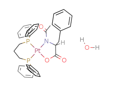 ((C6H5)2P(CH2)3P(C6H5)2)Pt(CH3C(O)NCH(CH2C6H5)COO)*H2O