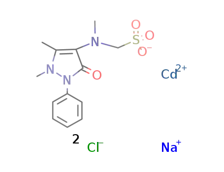 (1-phenyl-2,3-dimethyl-5-pyrazolone-4-methylaminomethane sulphonate sodium)Cl2cadmium(II)
