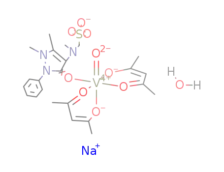 oxovanadium(IV)(acetylacetone)2(2,3-dimethyl-4-methylaminomethanesulphonate sodiummonohydrate-1-phenyl-3-pyrazoline-5-one) complex