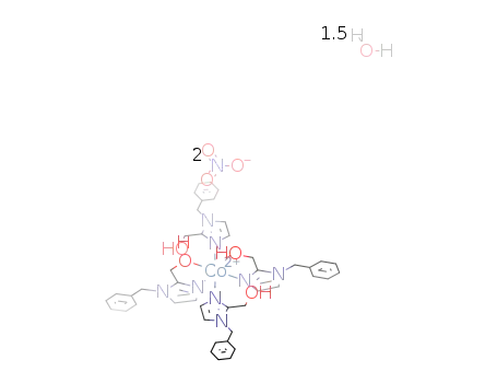 cis(O)-[tetrakis(1-benzyl-2-hydroxymethylimidazole)cobalt(II)] nitrate hydrate