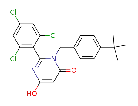 3-{[4-(1,1-dimethylethyl)phenyl]methyl}-6-hydroxy-2-(2,4,6-trichlorophenyl)-4(3H)-pyrimidinone