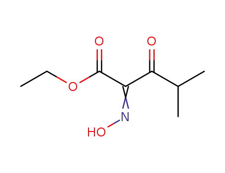Molecular Structure of 38603-76-8 (Pentanoic acid, 2-(hydroxyimino)-4-methyl-3-oxo-, ethyl ester)