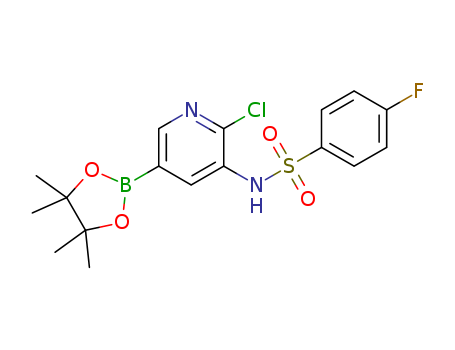 N-[2-chloro-5-(4,4,5,5-tetramethyl-1,3,2-dioxaborolan-2-yl)pyridin-3-yl]-4-fluorobenzene-1-sulfonamide