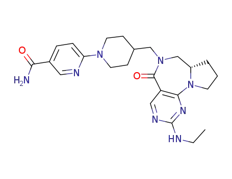 (S)-9-Ethylamino-5-[1-(5-aminocarbonylpyridin-2-yl)piperidin-4-yl]methyl-1,2,3,3a,4,5-hexahydro-5,8,10,10b-tetraazabenzo[e]azulen-6-one