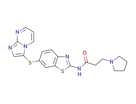 N-[6-(imidazo[1,2-a]pyrimidin-3-ylsulphanyl)-1,3-benzothiazol-2-yl]-3-(pyrrolidin-1-yl)propanamide