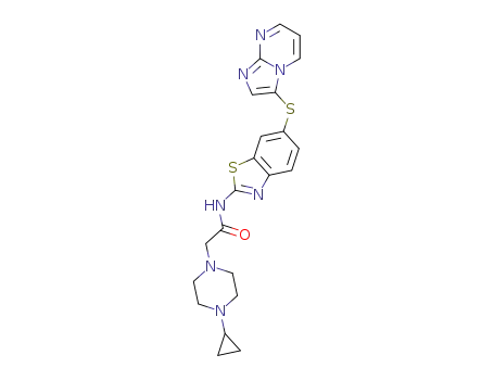 2-(4-cyclopropylpiperazin-1-yl)-N-[6-(imidazo[1,2-a]pyrimidin-3-ylsulphanyl)-1,3-benzothiazol-2-yl]acetamide