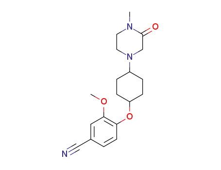 3-methoxy-4-(4-(4-methyl-3-oxo-piperazine-1-yl)cyclohexyloxy)benzonitrile