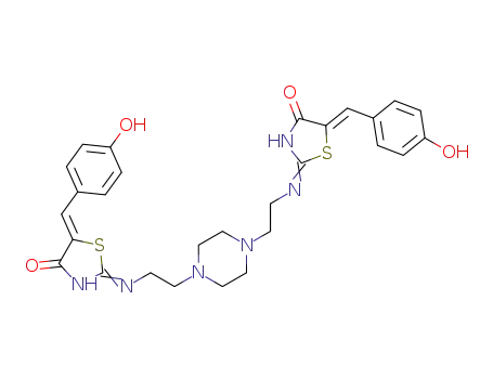 (5Z,5'Z)-2,2'-[piperazine-1,4-diylbis(ethane-2,1-diylimino)]bis(5-(4-hydroxybenzylidene)-1,3-thiazol-4(5H)-one)