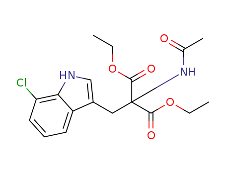 Molecular Structure of 582319-05-9 (Propanedioic acid, 2-(acetylaMino)-2-[(7-chloro-1H-indol-3-yl)Methyl]-, 1,3-diethyl ester)