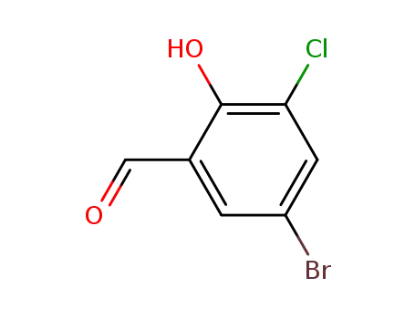 Molecular Structure of 19652-33-6 (5-bromo-3-chloro-2-hydroxybenzaldehyde)