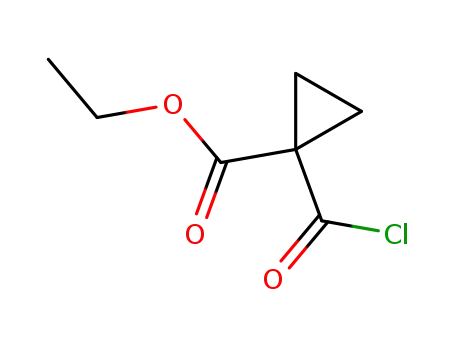 Molecular Structure of 3697-67-4 (Cyclopropanecarboxylic acid, 1-(chlorocarbonyl)-, ethyl ester)