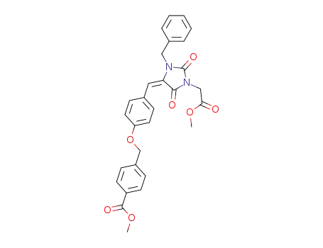 (E)-methyl 4-((4-((3-benzyl-1-(2-methoxy-2-oxoethyl)-2,5-dioxoimidazolidin-4-ylidene)methyl)phenoxy)methyl)benzoate