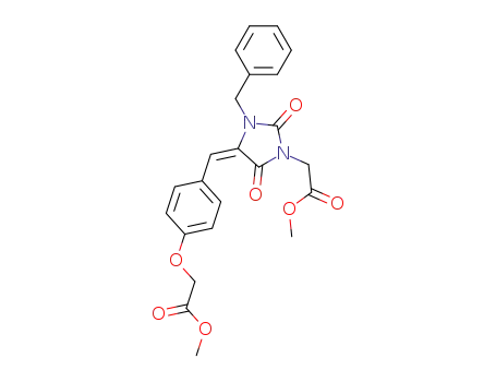 (E)-methyl 2-(4-((3-benzyl-1-(2-methoxy-2-oxoethyl)-2,5-dioxoimidazolidin-4-ylidene)methyl)phenoxy)acetate