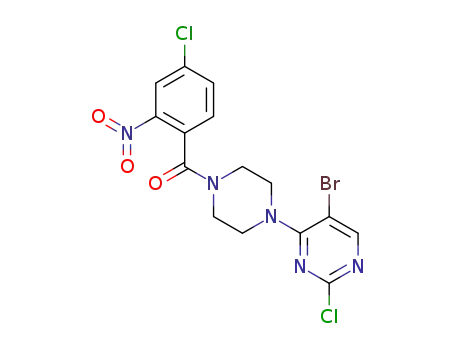 (4-(5-bromo-2-chloropyrimidin-4-yl)piperazin-1-yl)(4-chloro-2-nitrophenyl)methanone
