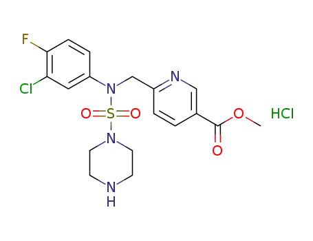 methyl 6-((N-(3-chloro-4-fluorophenyl)piperazine-1-sulfonamido)methyl)nicotinate hydrochloride