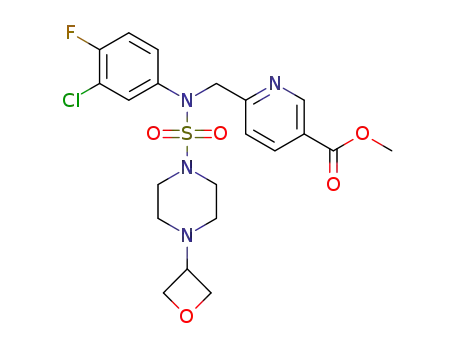 methyl 6-(((N-(3-chloro-4-fluorophenyl)-4-(oxetan-3-yl)piperazine)-1-sulfonamido)methyl)nicotinate