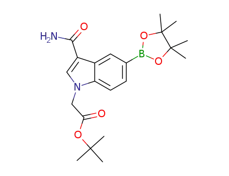 tert-butyl 2-(3-carbamoyl-5-(4,4,5,5-tetramethyl-1,3,2-dioxaborolan-2-yl)-1H-indol-1-yl)acetate
