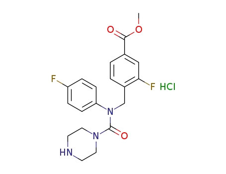 methyl 3-fluoro-4-((N-(4-fluorophenyl)piperazine-1-carboxamido)methyl)benzoate hydrochloride