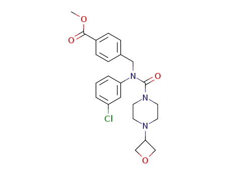 methyl 4-((N-(3-chlorophenyl)-4-(oxetan-3-yl)piperazine-1-carboxamido)methyl)benzoate