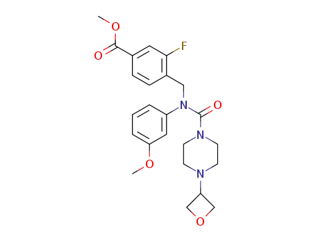 methyl 3-fluoro-4-((N-(3-methoxyphenyl)-4-(oxetan-3-yl)piperazine-1-carboxamido)methyl)benzoate