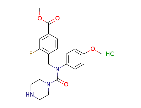 methyl 3-fluoro-4-((N-(4-methoxyphenyl)piperazine-1-carboxamido)methyl)benzoate hydrochloride