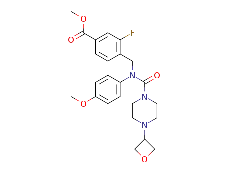 methyl 3-fluoro-4-((N-(4-methoxyphenyl)-4-(oxetan-3-yl)piperazine-1-carboxamido)methyl)benzoate